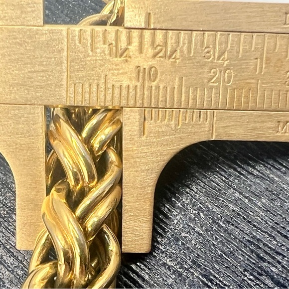 Thick vintage MONET round weave gold chain necklace 18” chunky heavy! - Picture 6 of 11